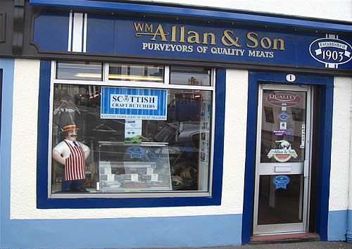 Shop Front of Wm Allan and Sons Butcher